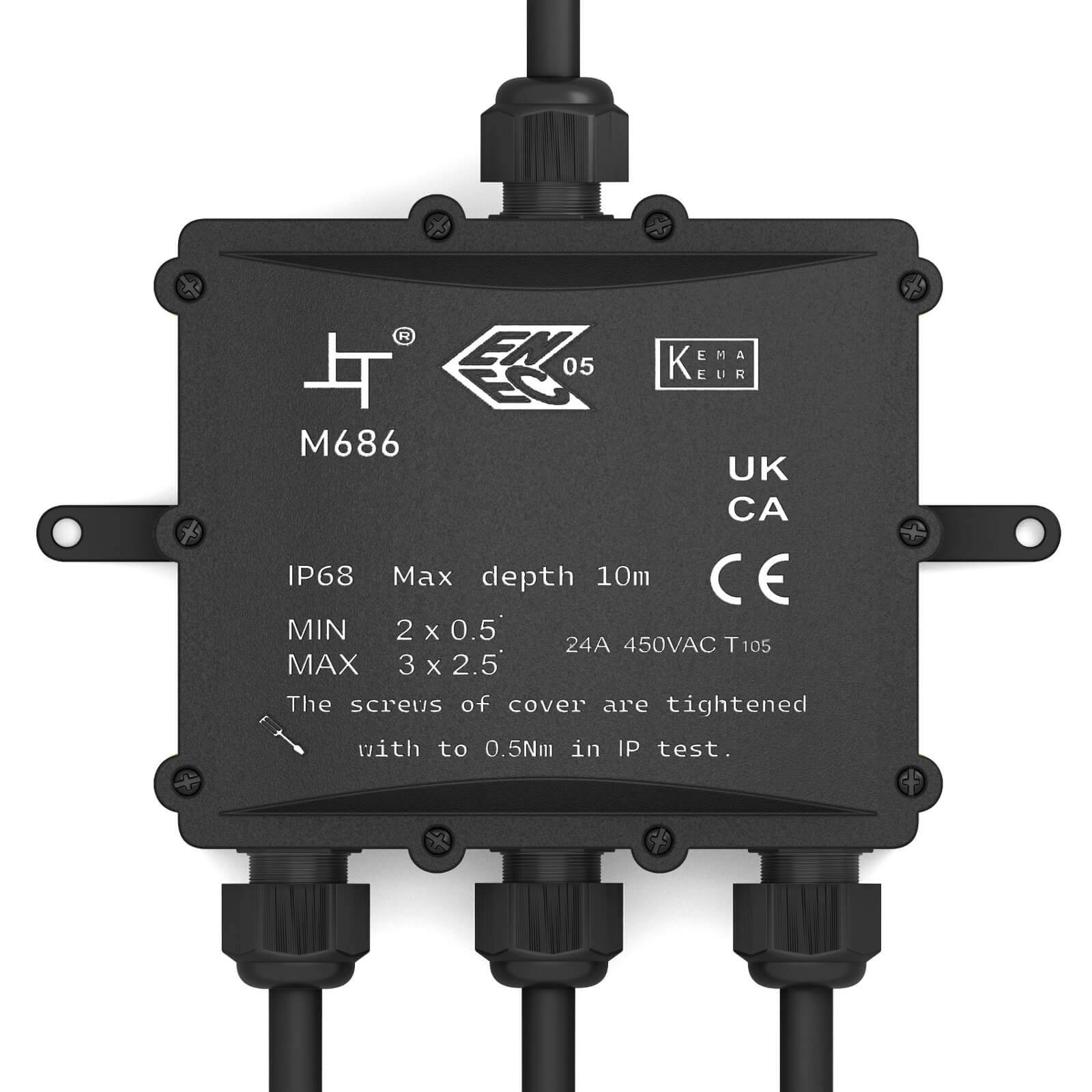 hb-digital Abzweigdose wasserdicht IP68 4 Wege Installationsdose