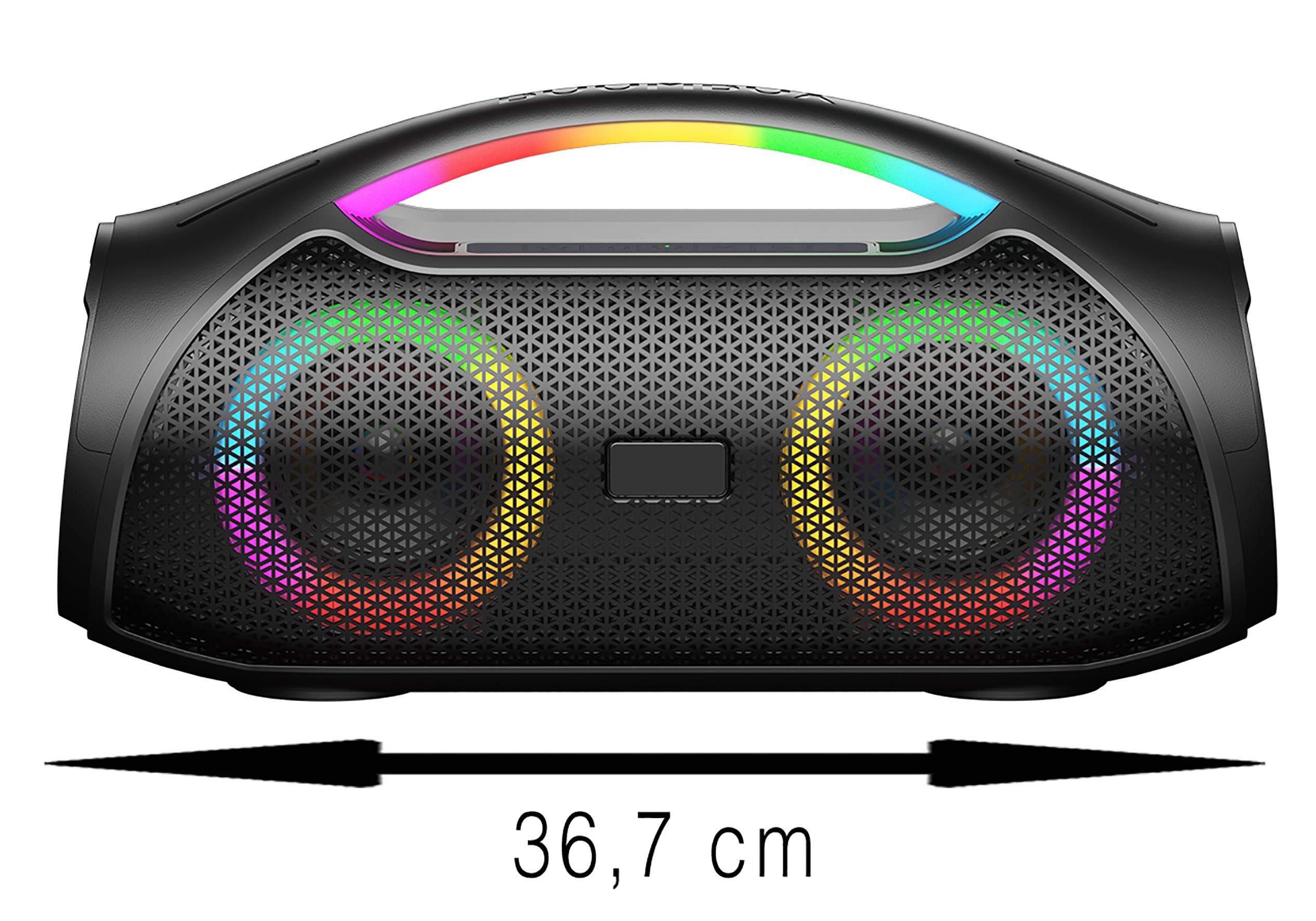 JTC-24 LED Bluetooth BoomBox30, 30W Stereo, USB, AUX, microSD, RGB LED Beleuchtung