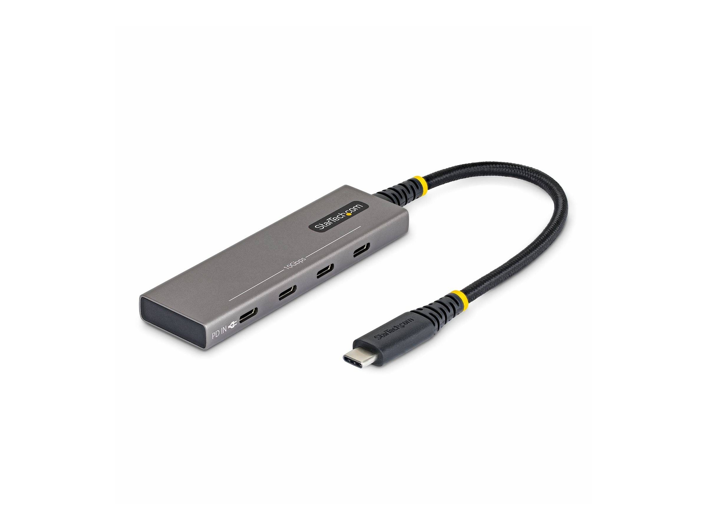 StarTech.com 4-Port USB-C Hub, 10Gbps, 100W Power Delivery, 4x USB-C Ports, Überstromschutz, PCR-Aluminium, für MacBook, Dell, ThinkPad, HP, iPad un