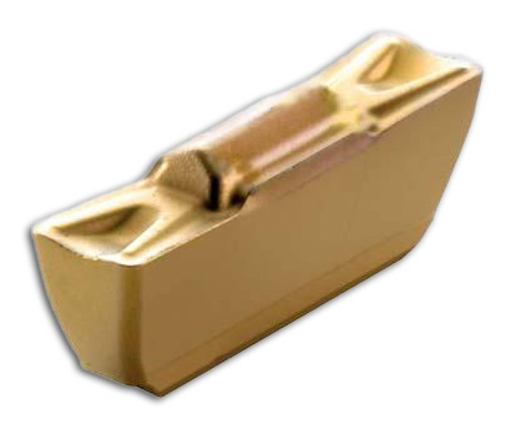 Goldmetall-Ersatzteil mit schmalem Schlitz oben, isoliert auf weißem Hintergrund dargestellt.