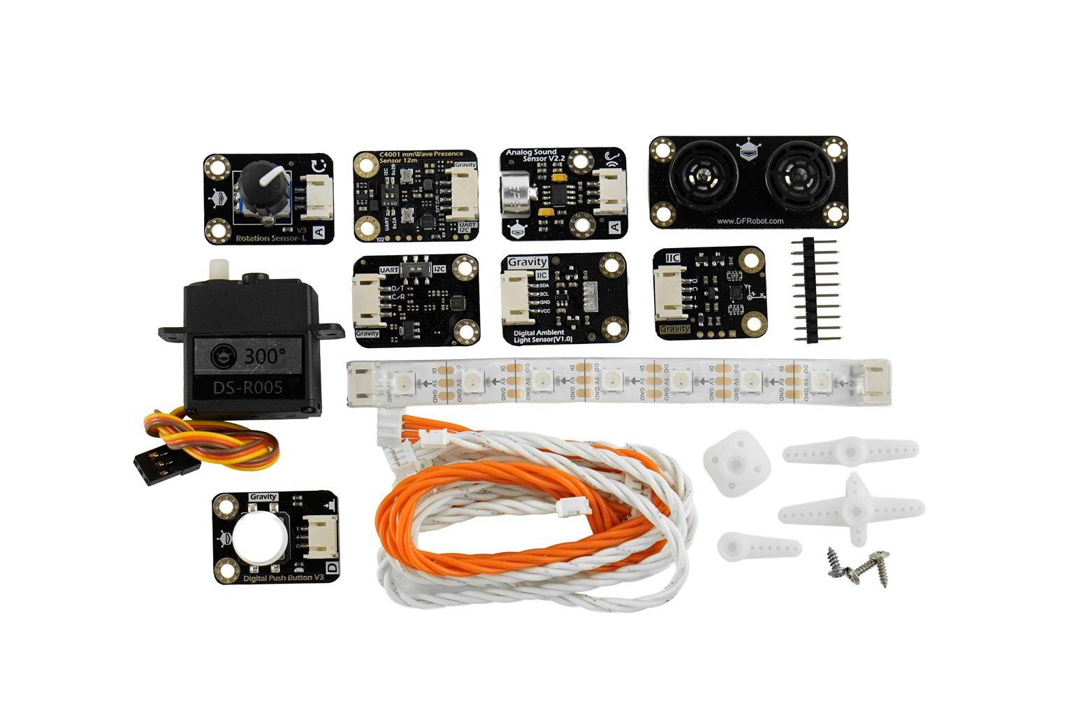 DFRobot WIAnode Sensor Kit für Interactive Art Node, PH2.0 Sensoren für Sound, Licht und Bewegung
