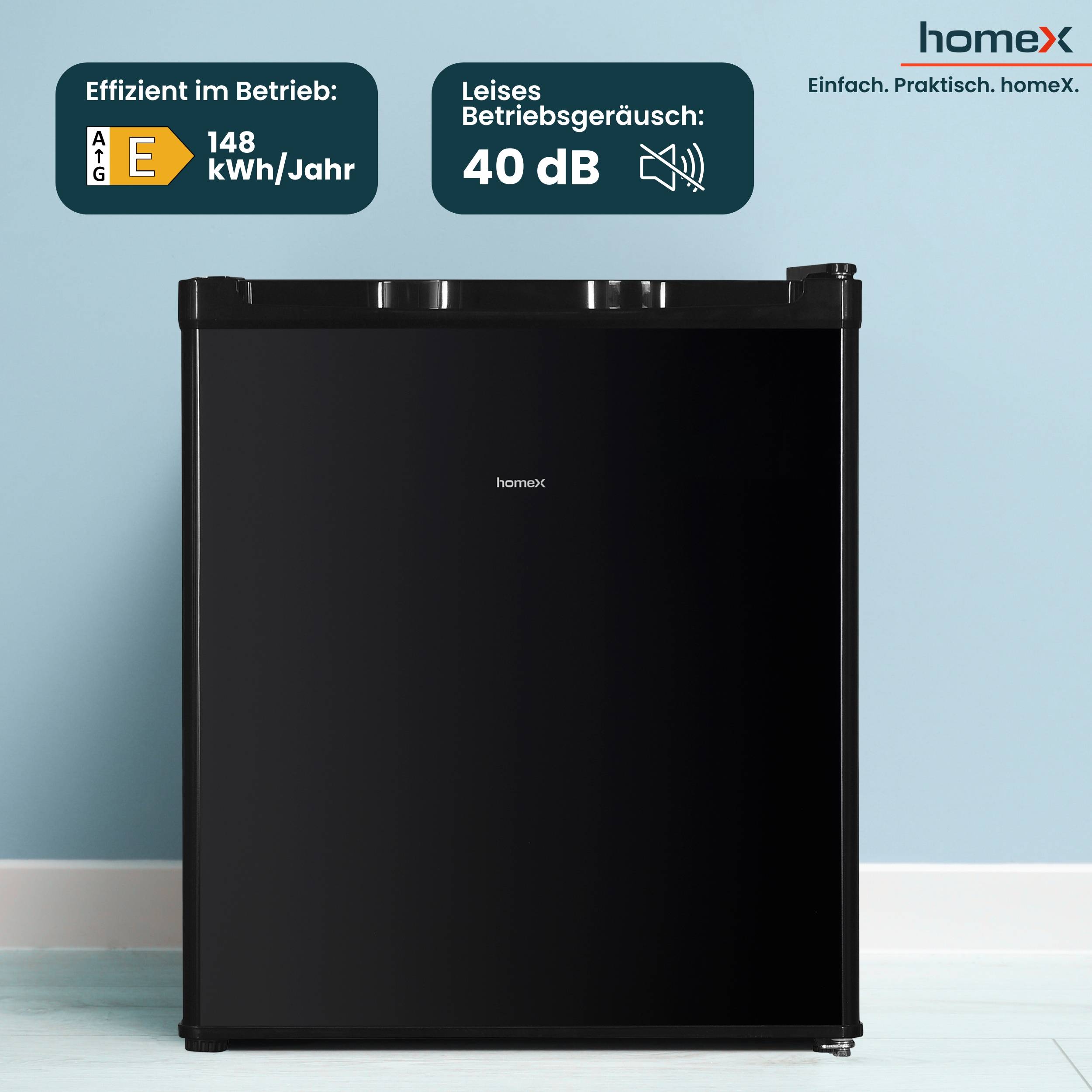 homeX FM1015-B Mini Gefrierschrank, Gefriertruhe klein - 33L Nutzinhalt, 4-Sterne Gefrierbox, Freezer, Tiefkühlschrank