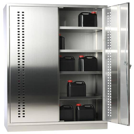 Umweltschrank aus Edelstahl, 1950x1000x600mm, 4 Wannenböden, Material 4301