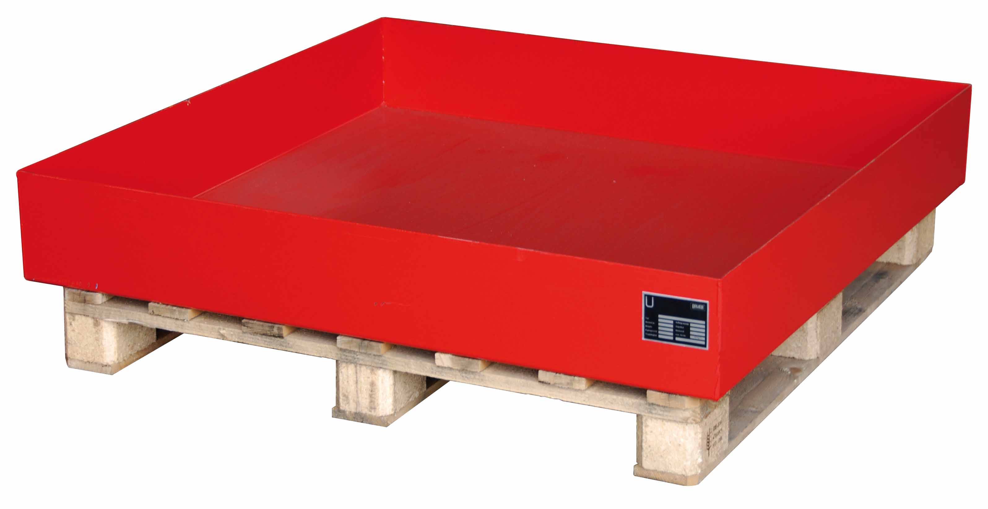 Auffangwanne aus Stahl ohne Gitterrost, Typ 2026, 1200x1200x185mm, Volumen 230 l, Blau