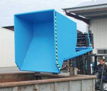 Stapleranbaugerät Kippbehälter Typ BKM30, Inhalt 0,30m³, 1140x820x815mm,Tragl. 1500kg, Grau