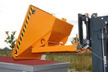 Stapleranbaugerät Kippbehälter Typ EXPO150, Inhalt 0,15m³, 960x640x550mm,Tragl. 750kg, Orange