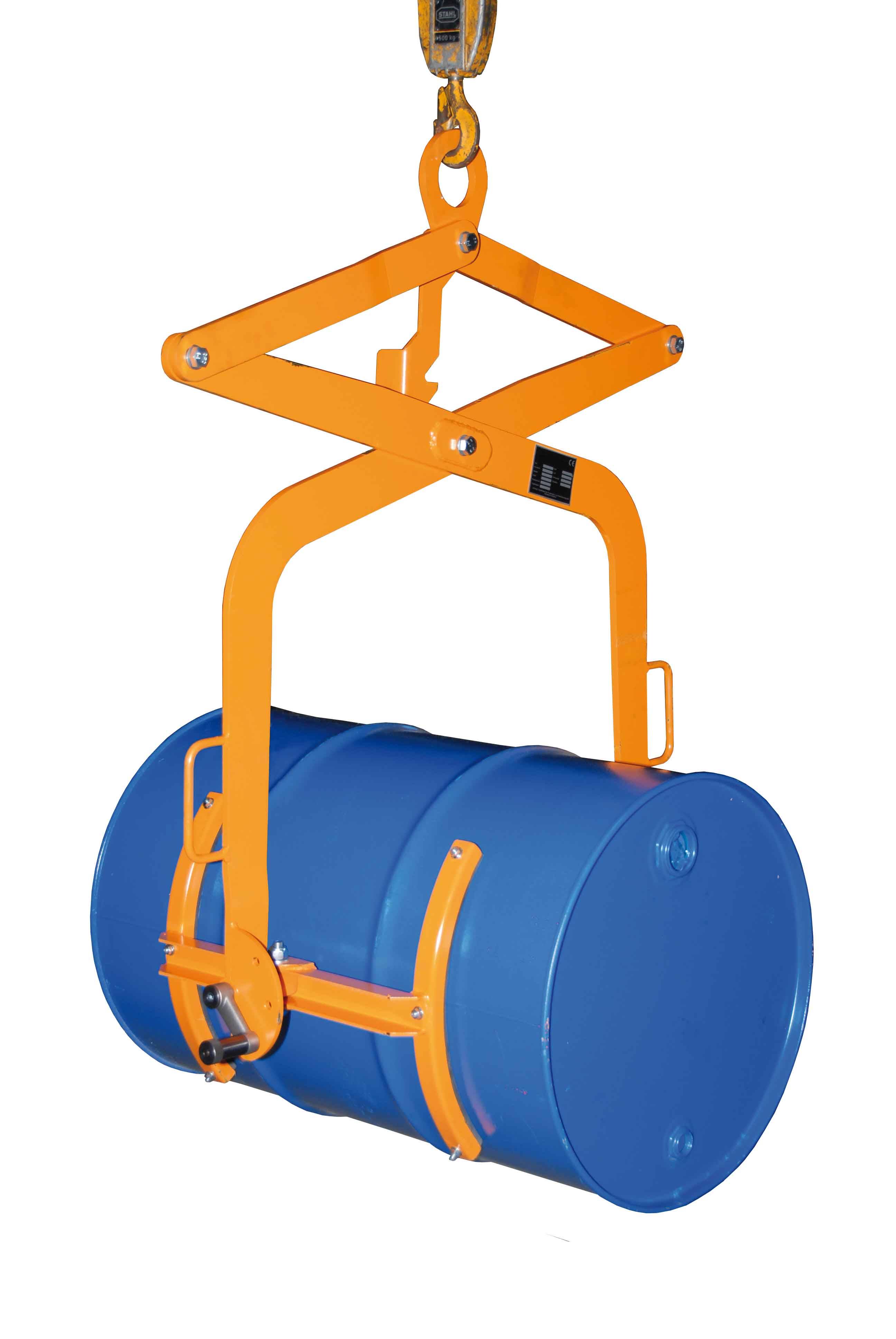Fasswendezange Typ FWZ 200, Fässer vertikal und horizontal heben,Tragkraft 300kg, Verzinkt
