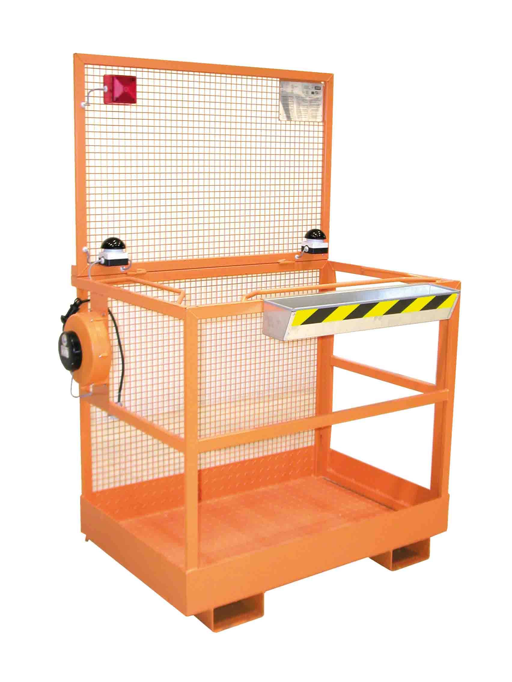 Arbeitsbühne für Gabelstapler Typ MB-ST, 1040x1335x1990mm, zul. GG 300kg, Orange
