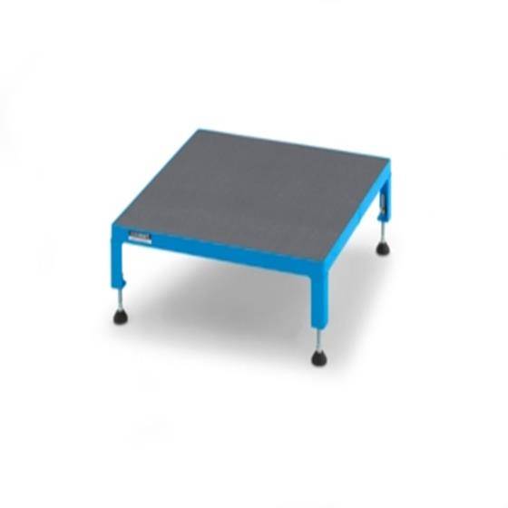 Arbeitsplattform mit Riefengummi, höhenverstellbar 165-230mm, L610xB610mm, blau