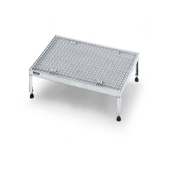 Arbeitsplattform mit Gitterrostplatte, höhenverstellbar 165-230mm, L910xB610mm, feuerverzinkt