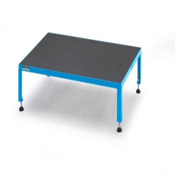 Arbeitsplattform mit Siebdruckplatte, höhenverstellbar 255-320mm, L910xB610mm, blau