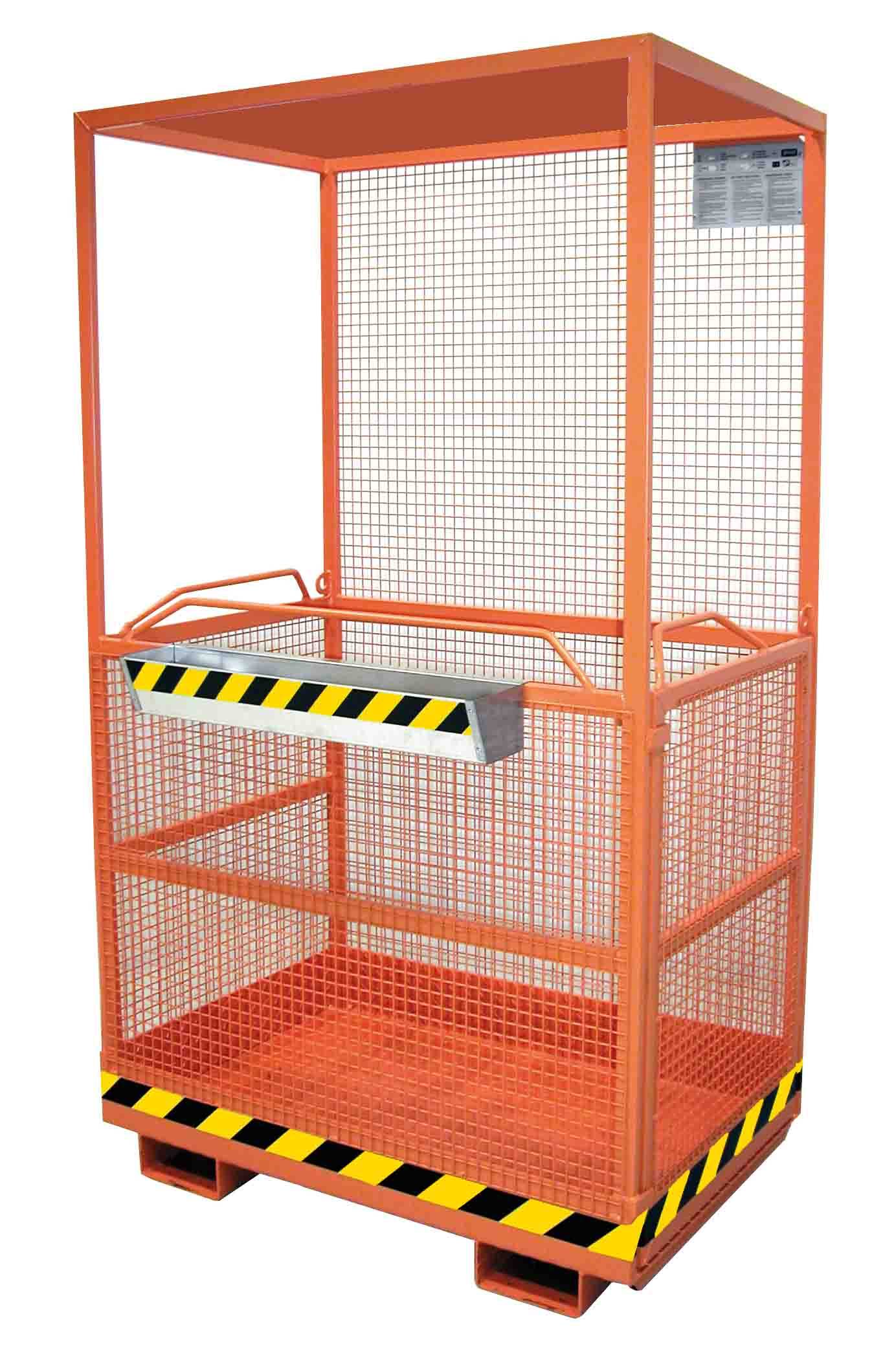 Arbeitsbühne für Gabelstapler Typ MB-AD, 1115x1200x2090mm, zul. GG 300kg, Orange