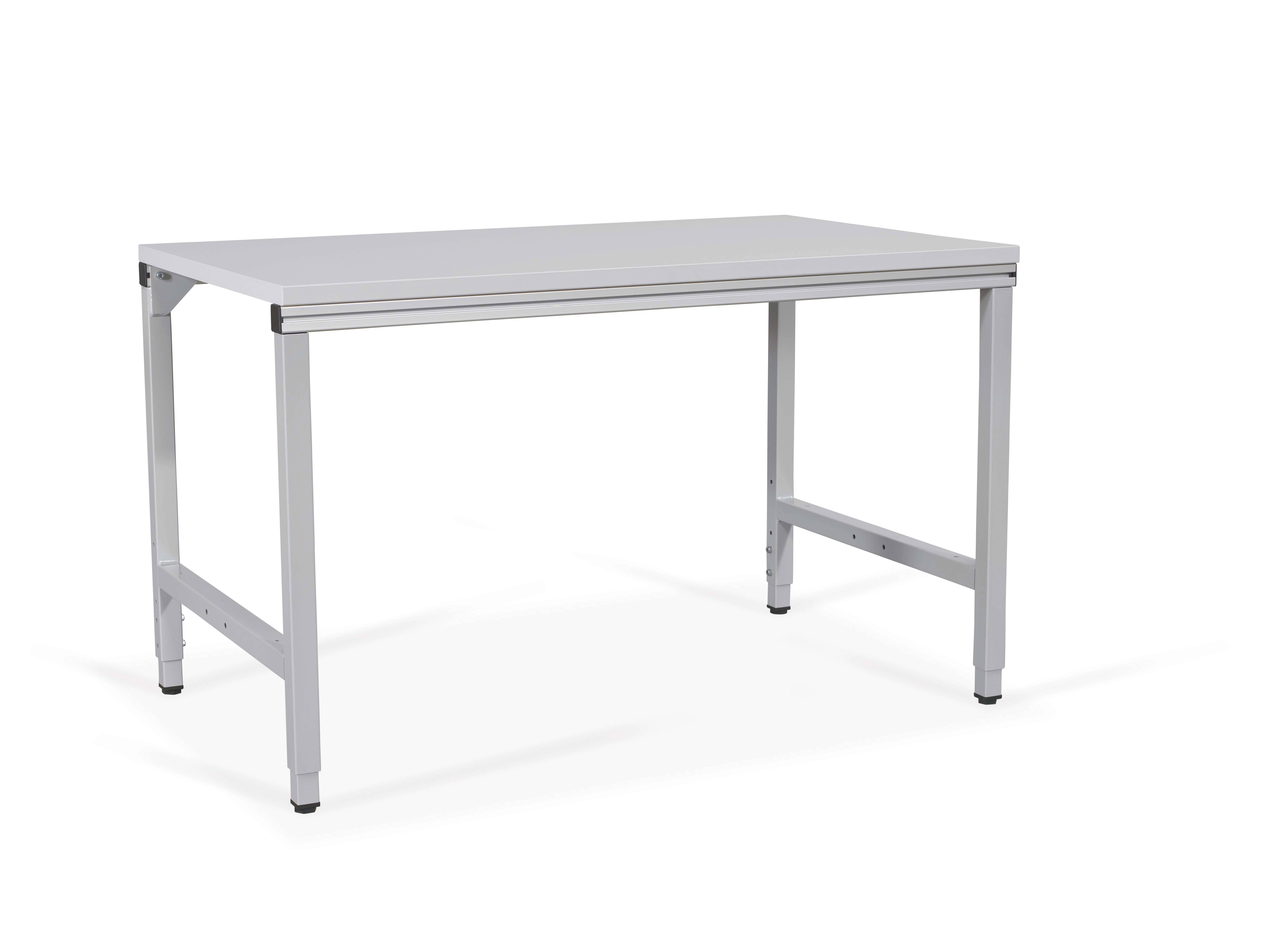 Packtisch BASIC 2000 x 900mm, Traglast 250kg, 40x40mm Stahlprofile, höhenverstellbar, weißaluminium