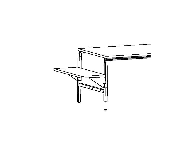 Seitliche Ablage Konsolensatz für Packtisch ERGO-Basic, Tiefe 900mm, inkl. Boden melaminharz 30mm