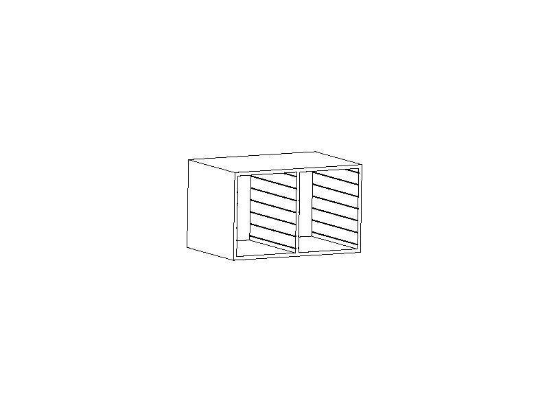 Ablagesystem Sortierregal, 1 Etage hoch, 2 Fächer, Leer ohne Schubladen, Muldenschieber etc.