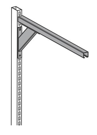 Ausleger Komplett inkl. 30/40 Aluprofil 670mm für ERGO-Packtische/Arbeitstische