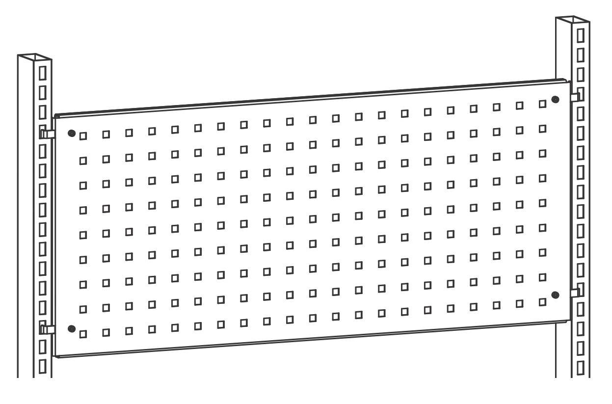 Lochblech 660x370mm zum Einhängen von Werkzeughalterungen für ERGO-Pack-/Arbeitstische