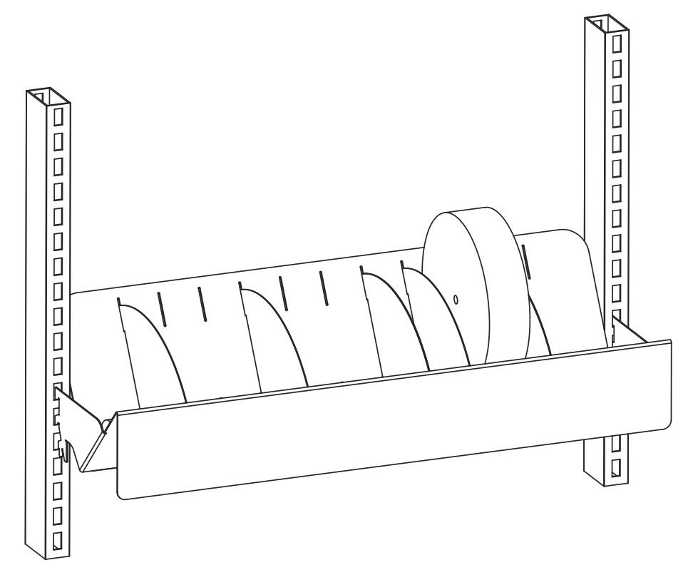 Etikettenhalter Länge 660mm für Ablage von Etiketten bis Ø180mm, inkl. 5 x Trennblech
