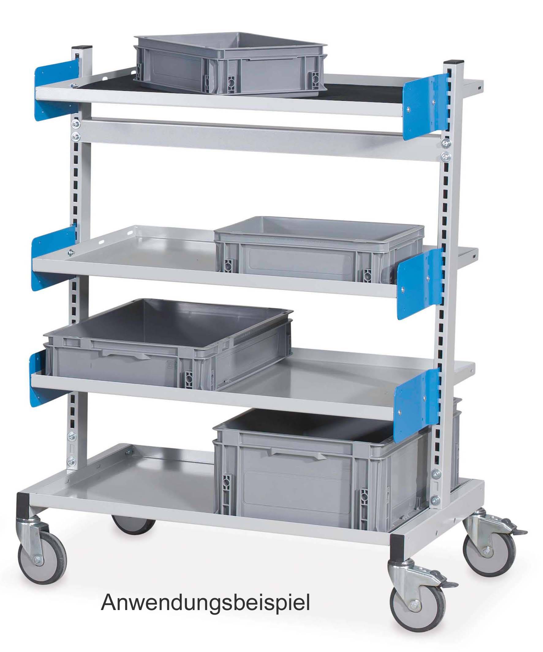 Eurobehälter aus Prolypropylen Typ4, 400x600x120mm, Boden/Wände geschlossen, Farbe Grau, 5 Stück