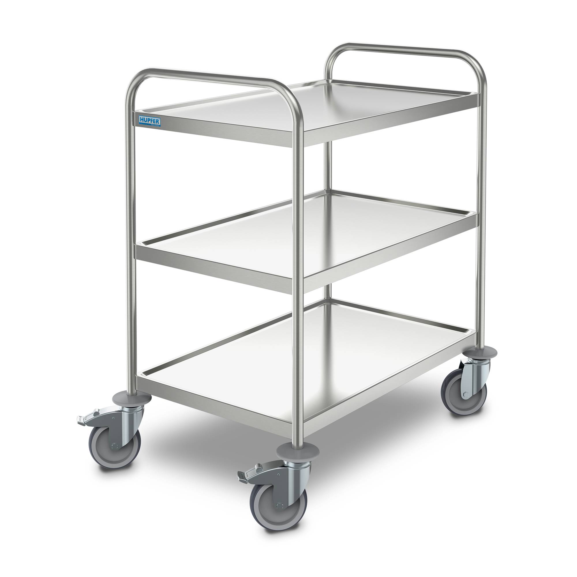 Servierwagen Standard SW8x5/3, Edelstahl, 895x595x950mm, 3 Borde, fahrbar, Nutzlast 120kg
