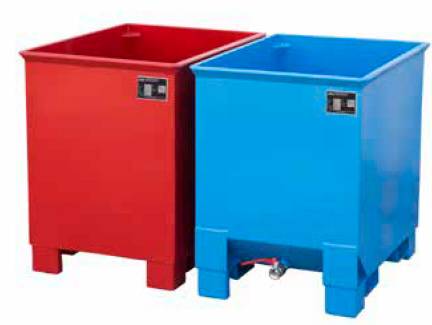 Sammelbehälter Transportbehälter Kasten Typ C 30, 0,30m³, 620x840x800mm, Traglast 500kg, Grau