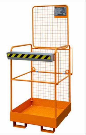 Arbeitsbühne Sicherheitskorb für Gabelstapler, Typ SIKO-M, 1040x835x2000mm, zul. GG 240kg, Orange