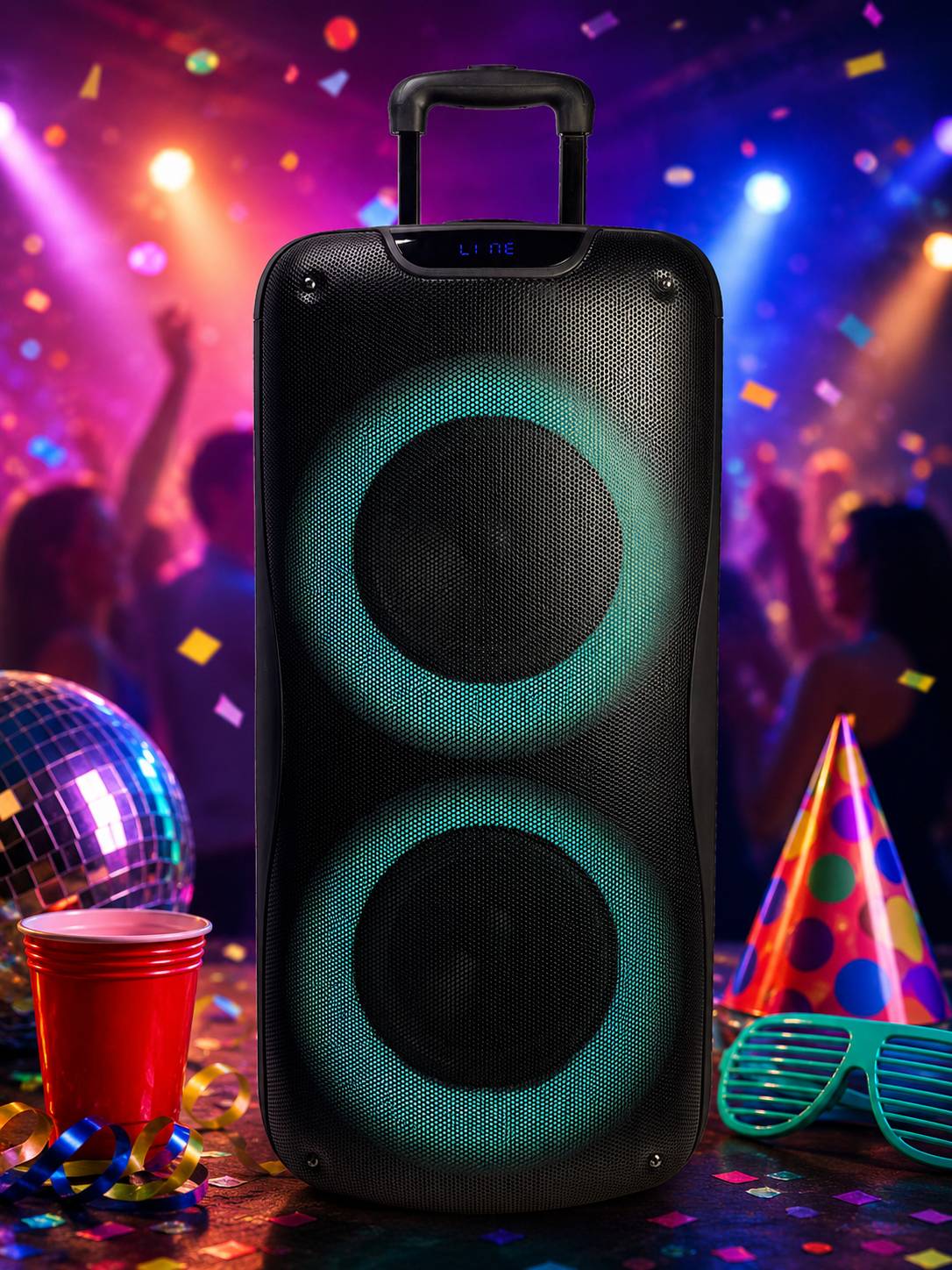JTC-24 Mobile Party Power Box PB-829C, 40 Watt RMS Power mit LED Lichtanzeige, Trolleyfunktion