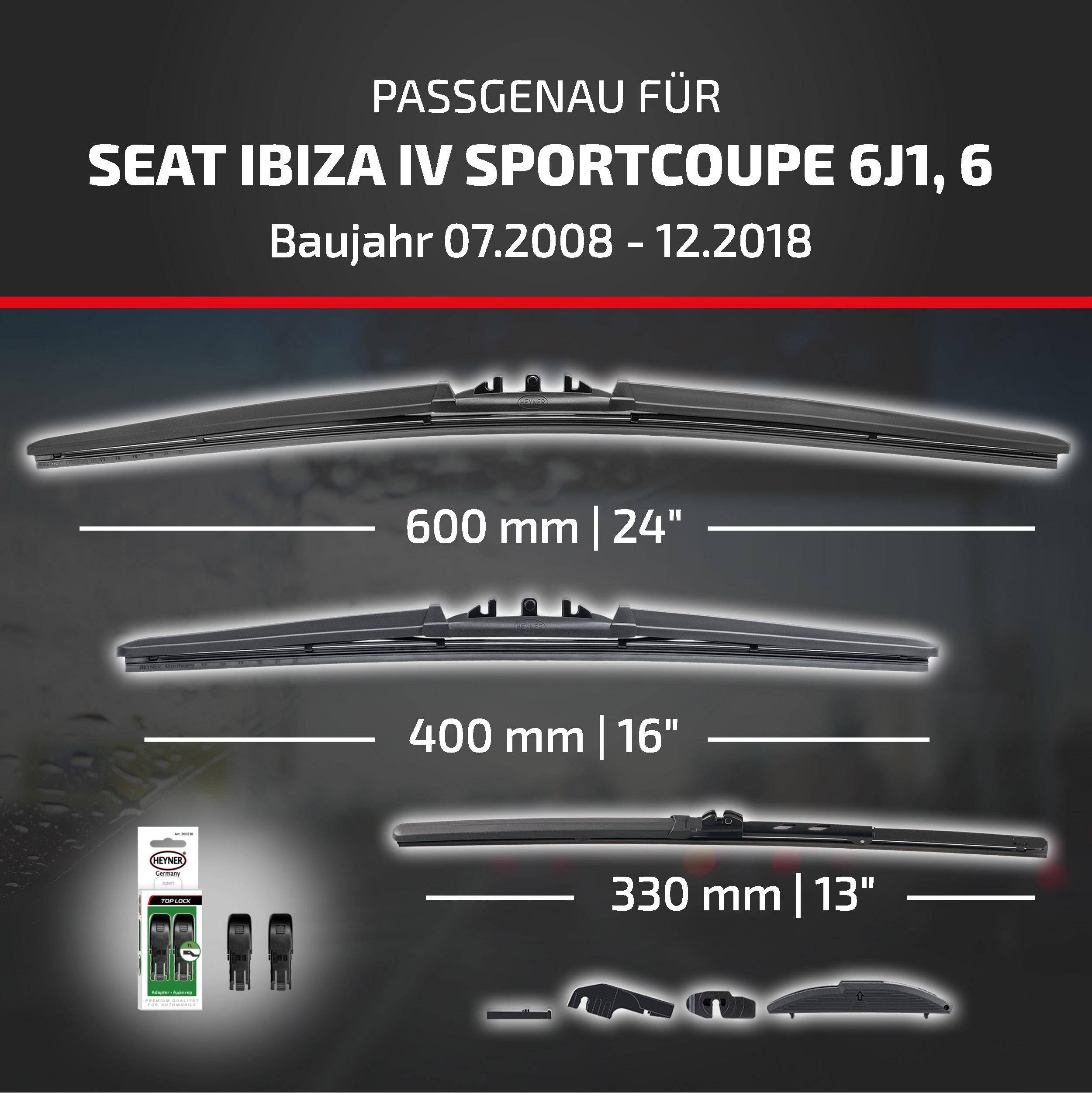 HEYNER® Scheibenwischer Komplettset für SEAT IBIZA IV SPORTCOUPE