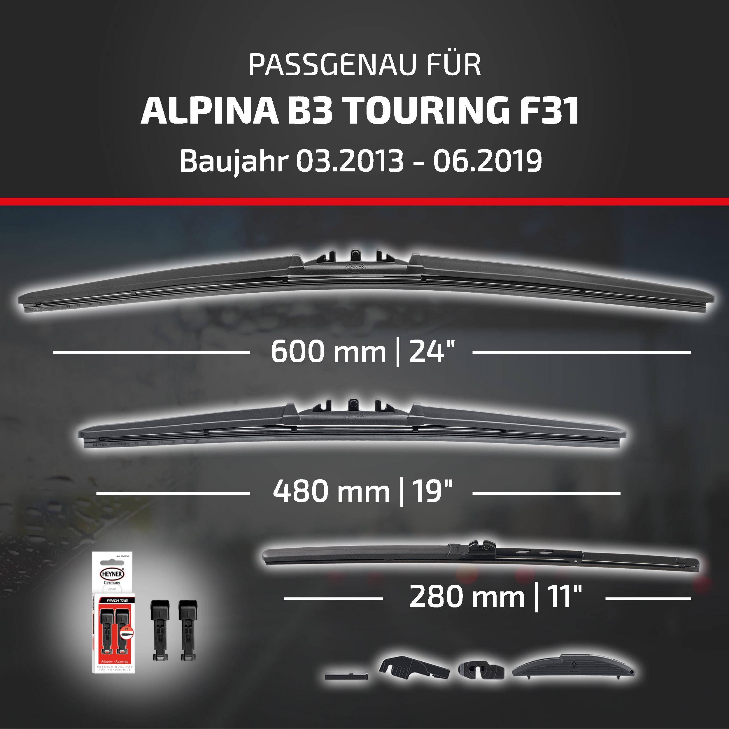 HEYNER® Scheibenwischer Komplettset für ALPINA B3 TOURING