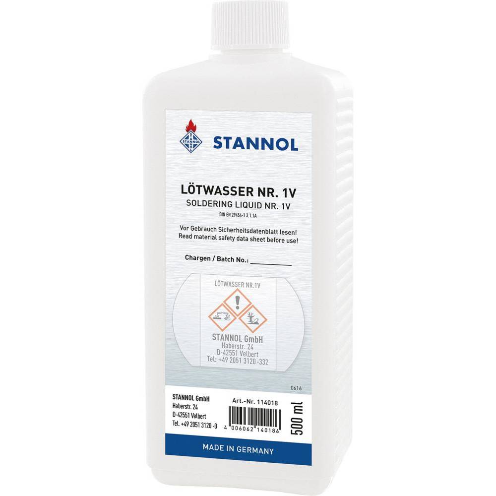 Lötwasser zum Weichlöten - 500ml-Flasche - nach DIN EN 29454-1 3.1.1. A