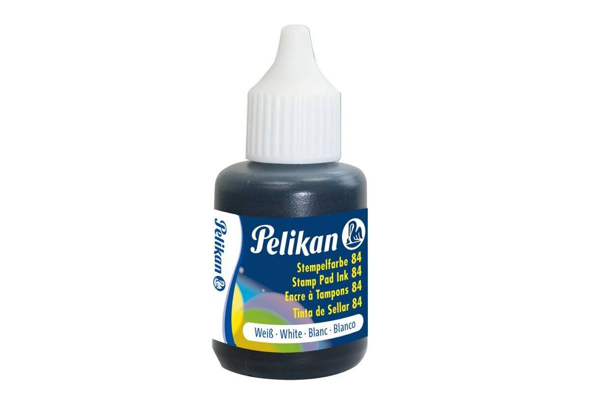 Pelikan Stempelfarbe wasserfest 30ml Weiß mit Pinsel