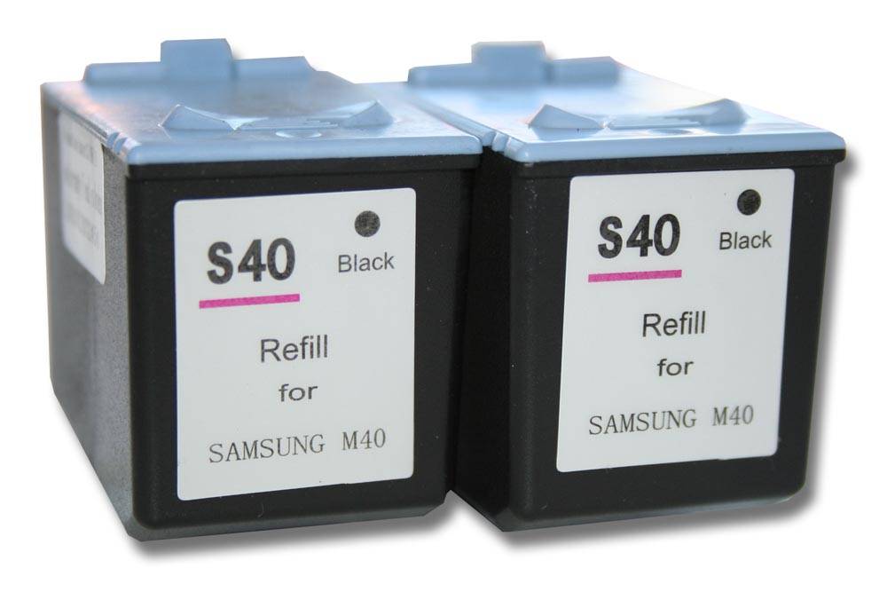 vhbw 2x Tintenpatronen kompatibel mit Samsung SF-365, SF-365TP, SF-361 Drucker - Schwarz (Wiederaufgefüllt)