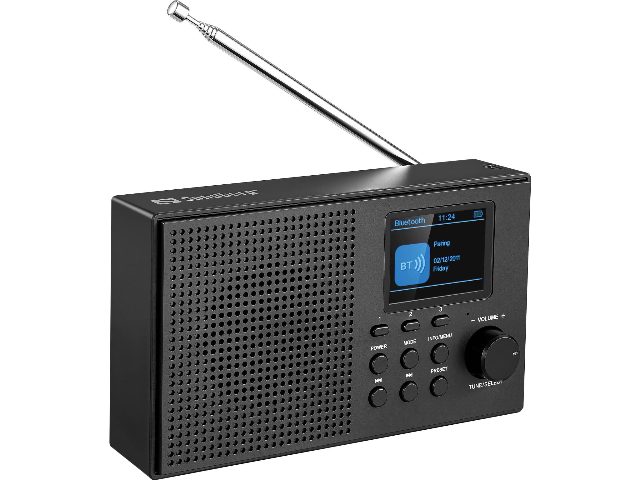 Sandberg 421-39, Tragbar, Analog & Digital, DAB+, FM, 87,5 - 108 MHz, 174 - 240 MHz, 3 W