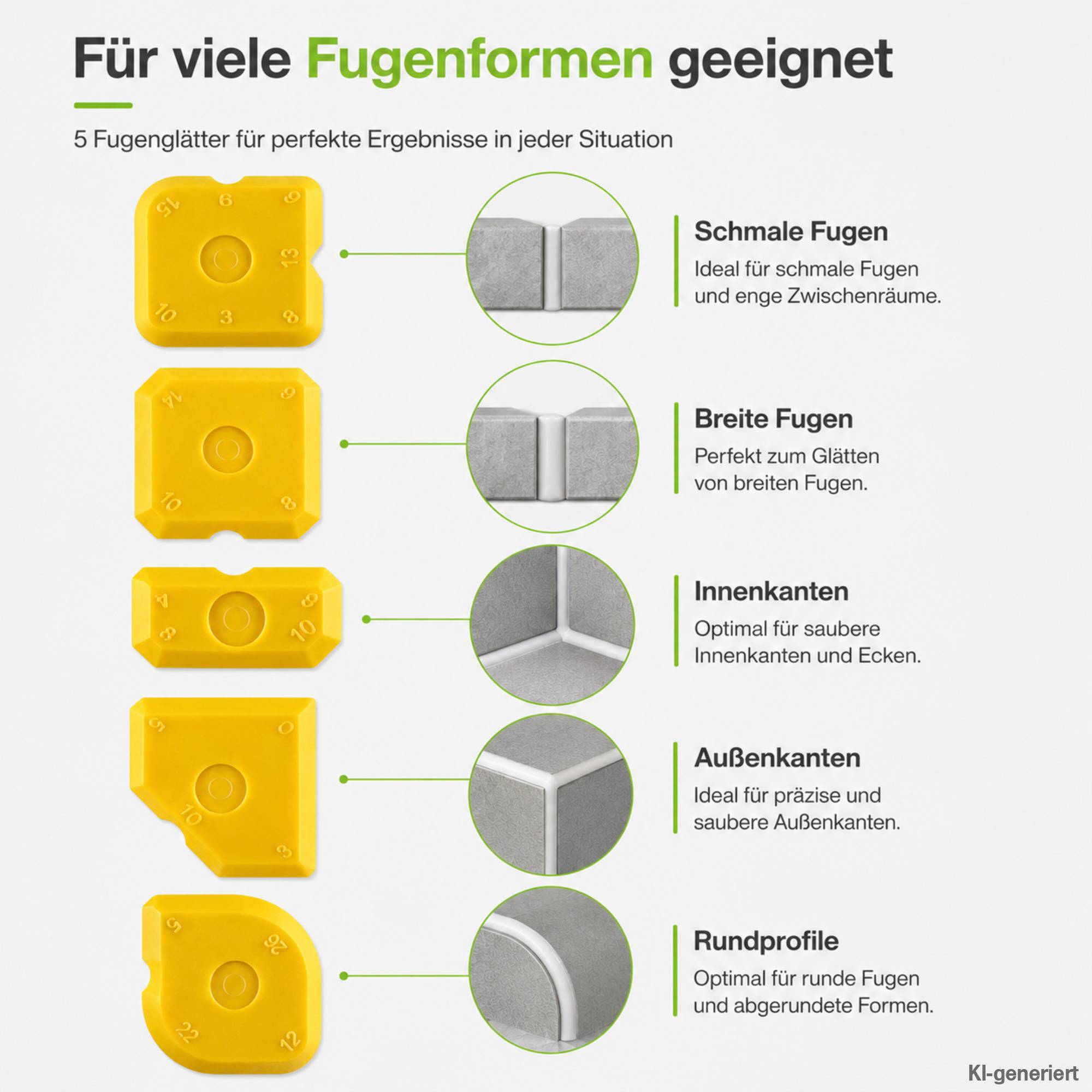Offgridtec Fugenglätter-Set 5-teilig für Silikon & Acryl