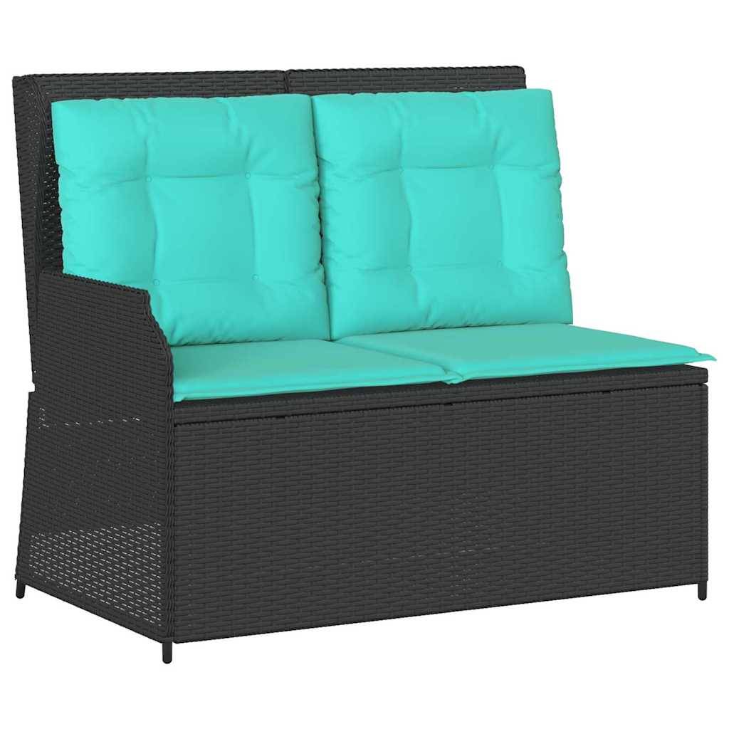 vidaXL Gartenbank Schwarz Poly-Rattan