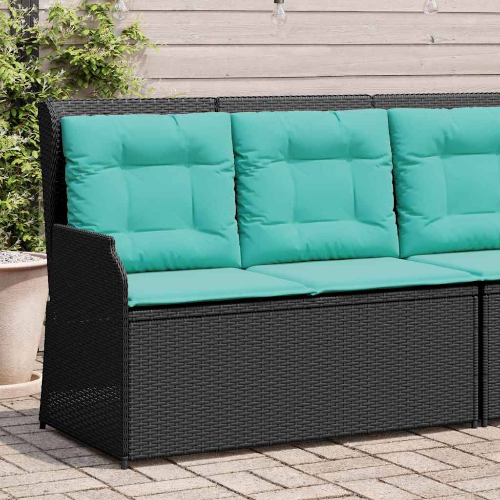 vidaXL Gartenbank Schwarz Poly-Rattan