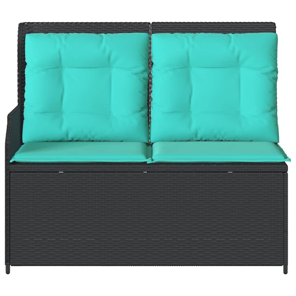 vidaXL Gartenbank Schwarz Poly-Rattan