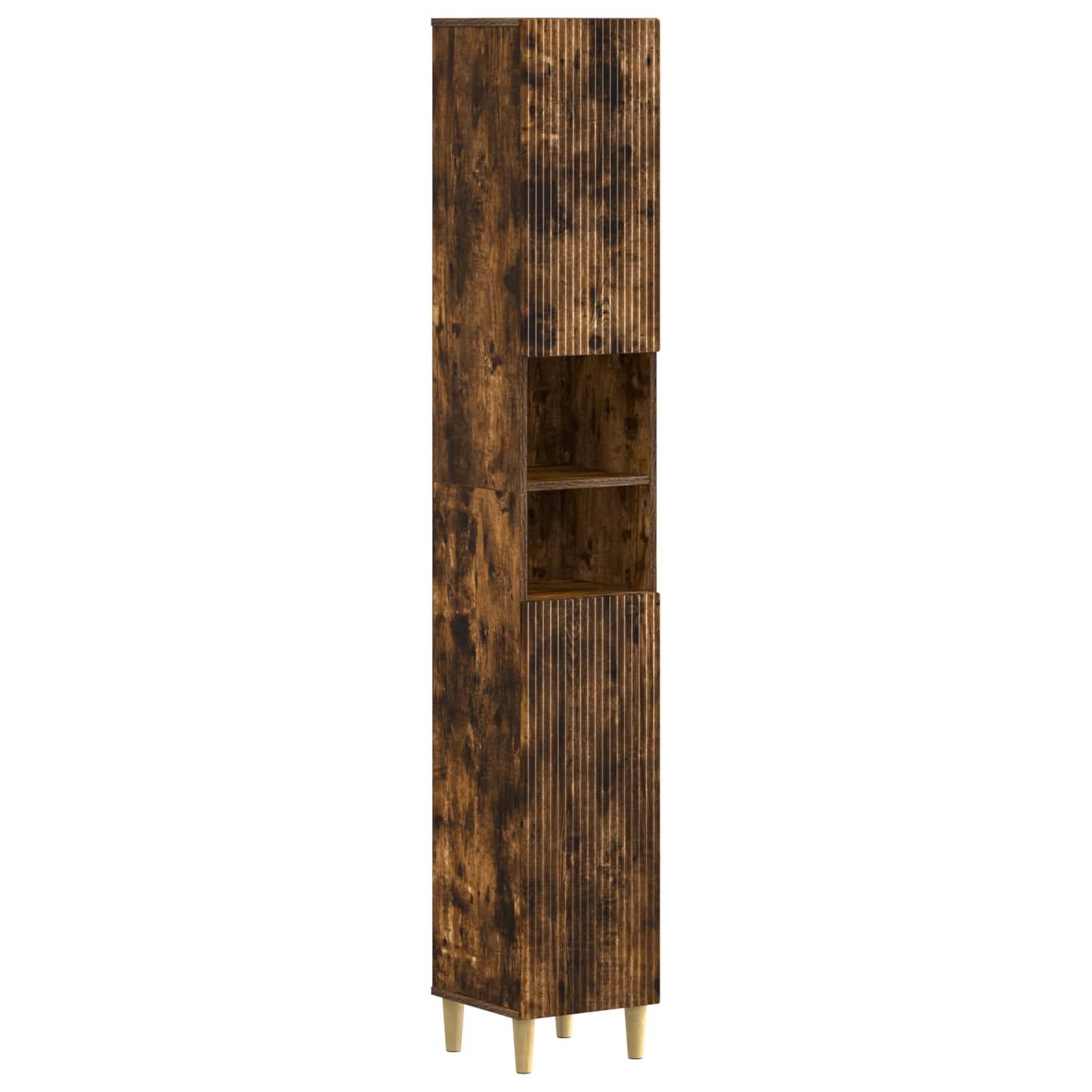 vidaXL 2-teiliges Badezimmer Schrank Set ARNHEM Raucheiche