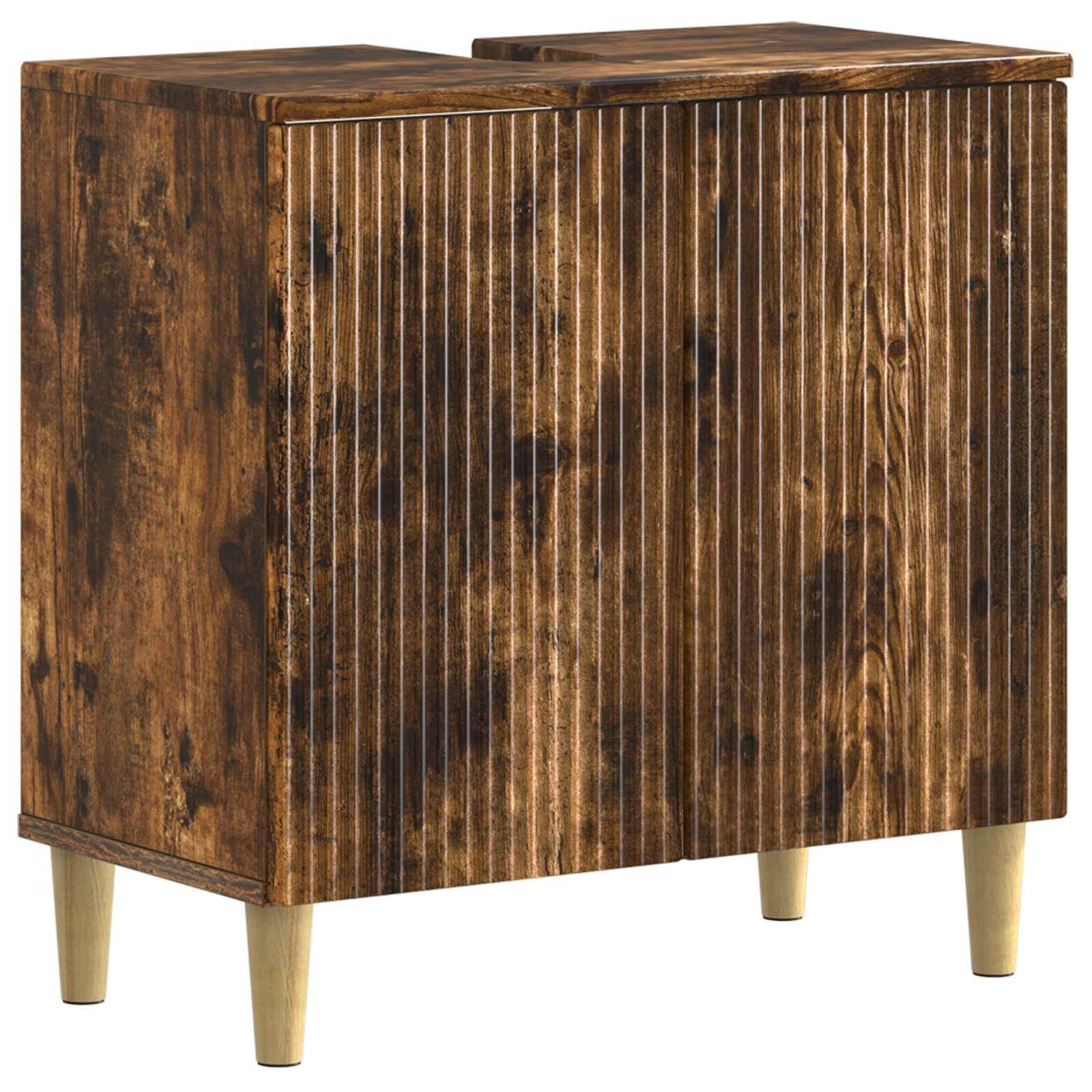 vidaXL Waschbeckenschrank ARNHEM Raucheiche 59,5 x 31,5 x 59 cm