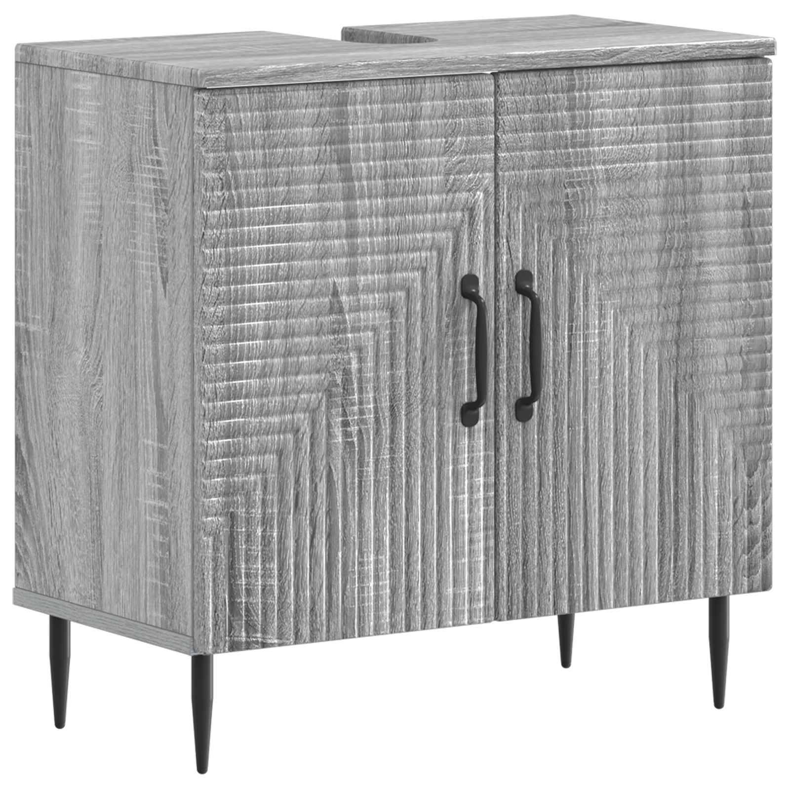 vidaXL 2-teiliges Badezimmer Schrank Set HAARLEM Sonoma-Grau