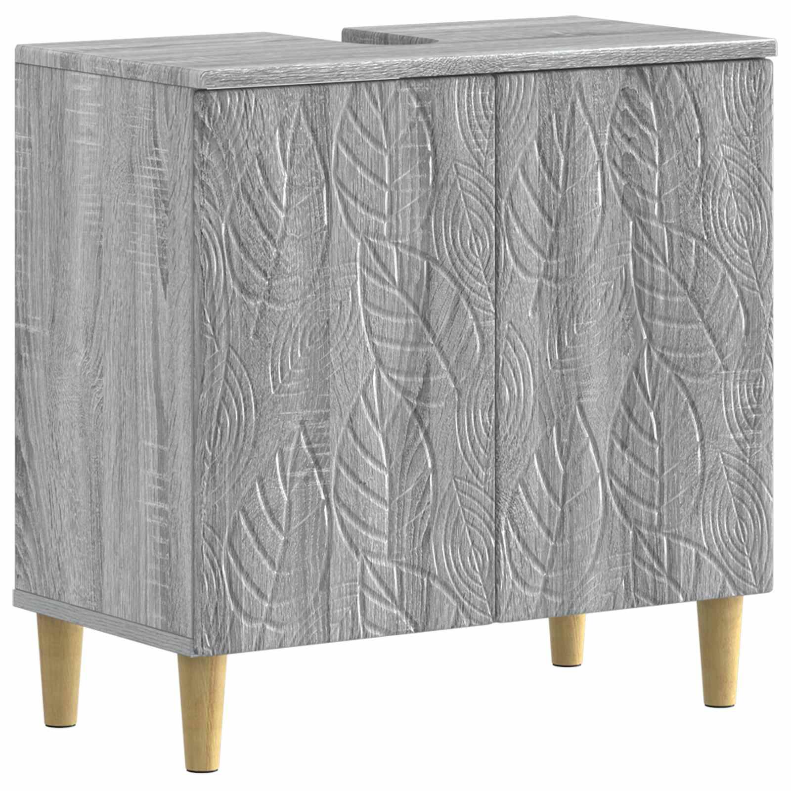 vidaXL 2-teiliges Badezimmer Schrank Set DELFT Sonoma-Grau