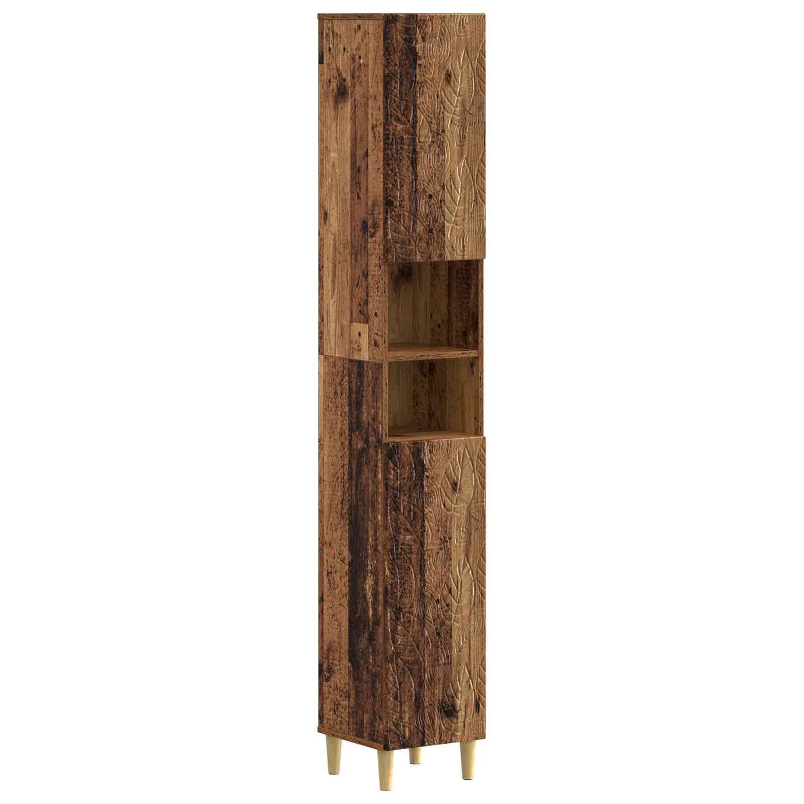 vidaXL 2-teiliges Badezimmer Schrank Set DELFT Altholz Holzwerkstoff