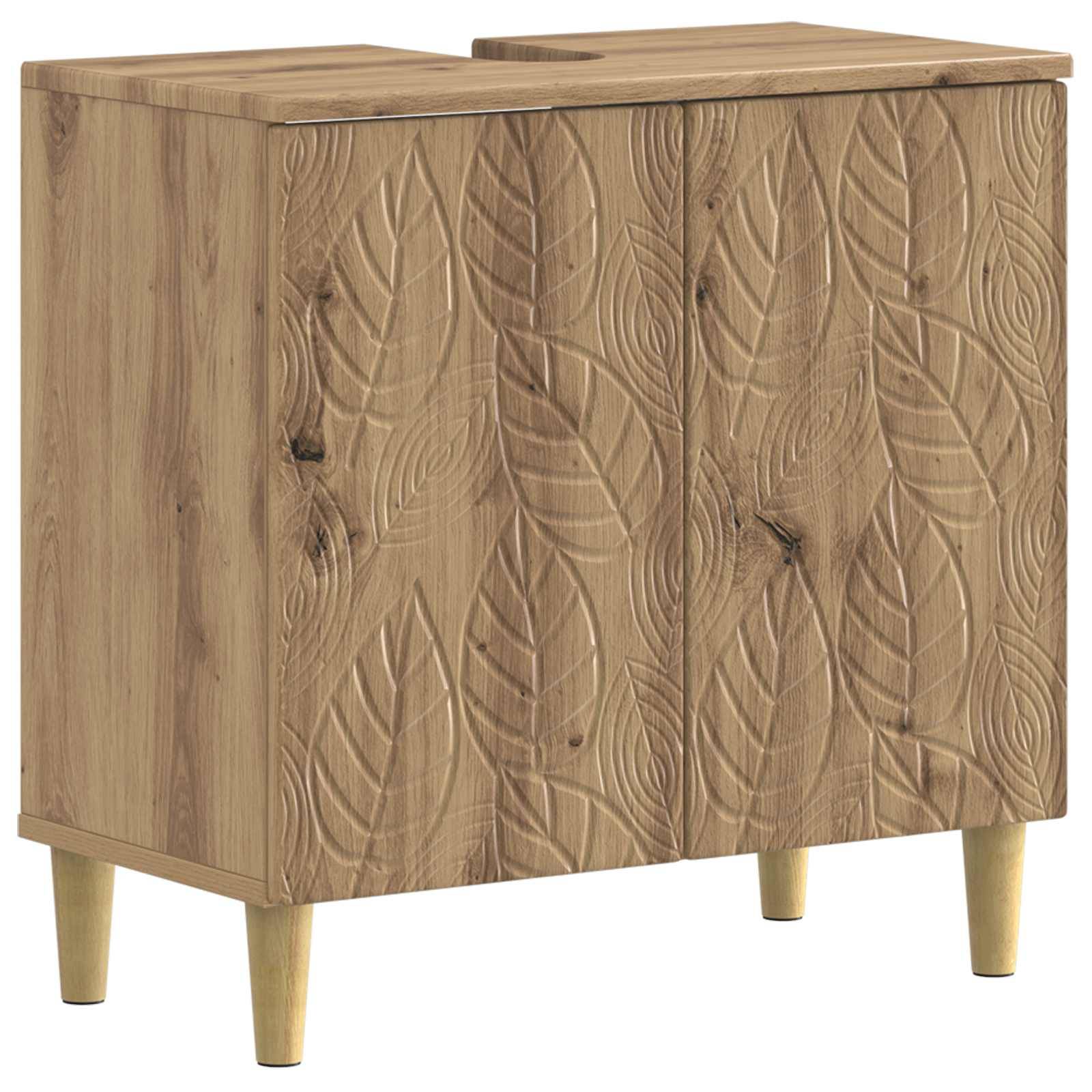 vidaXL 2-teiliges Badezimmer Schrank Set DELFT Artisan-Eiche