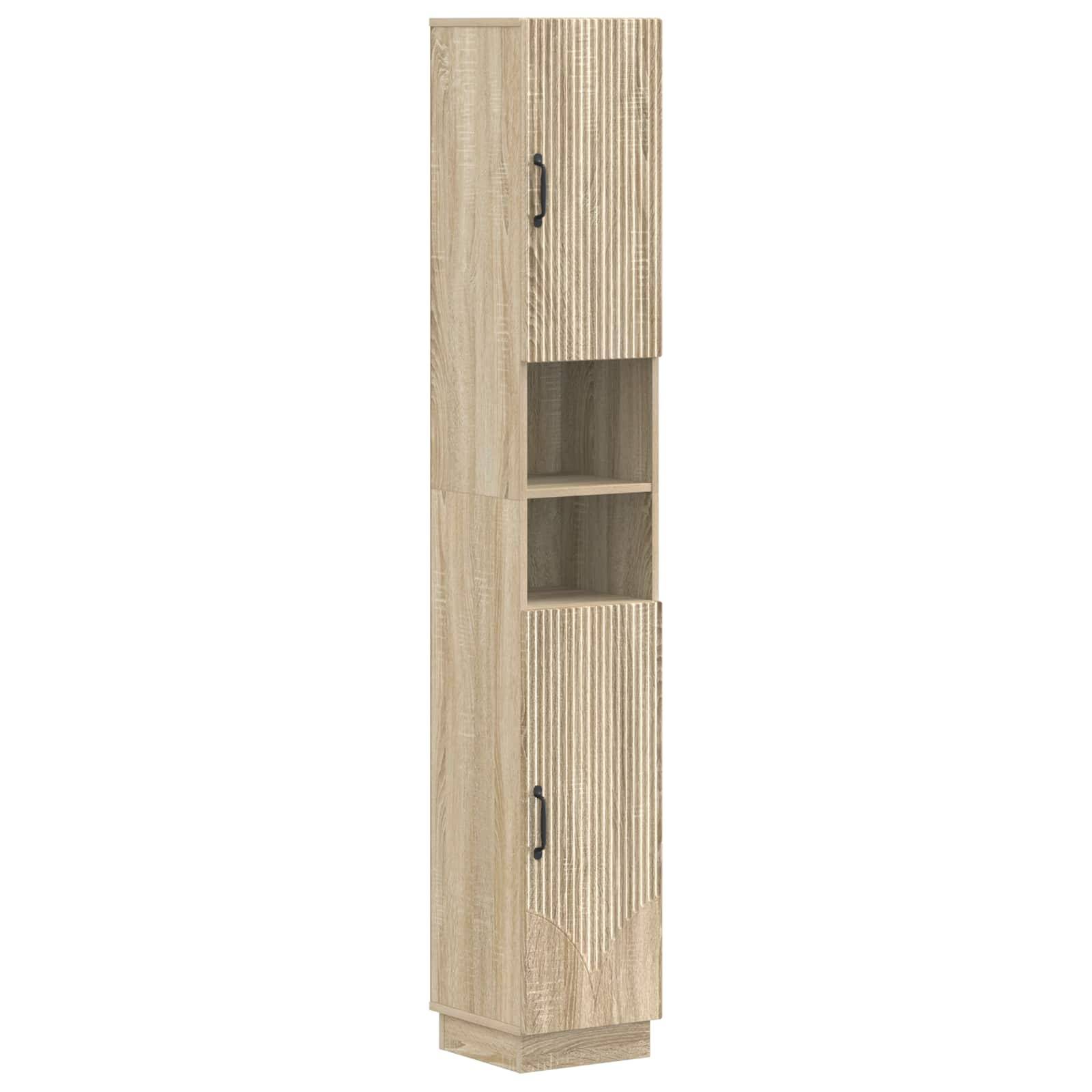 vidaXL 2-teiliges Badezimmer Schrank Set HOORN Sonoma-Eiche