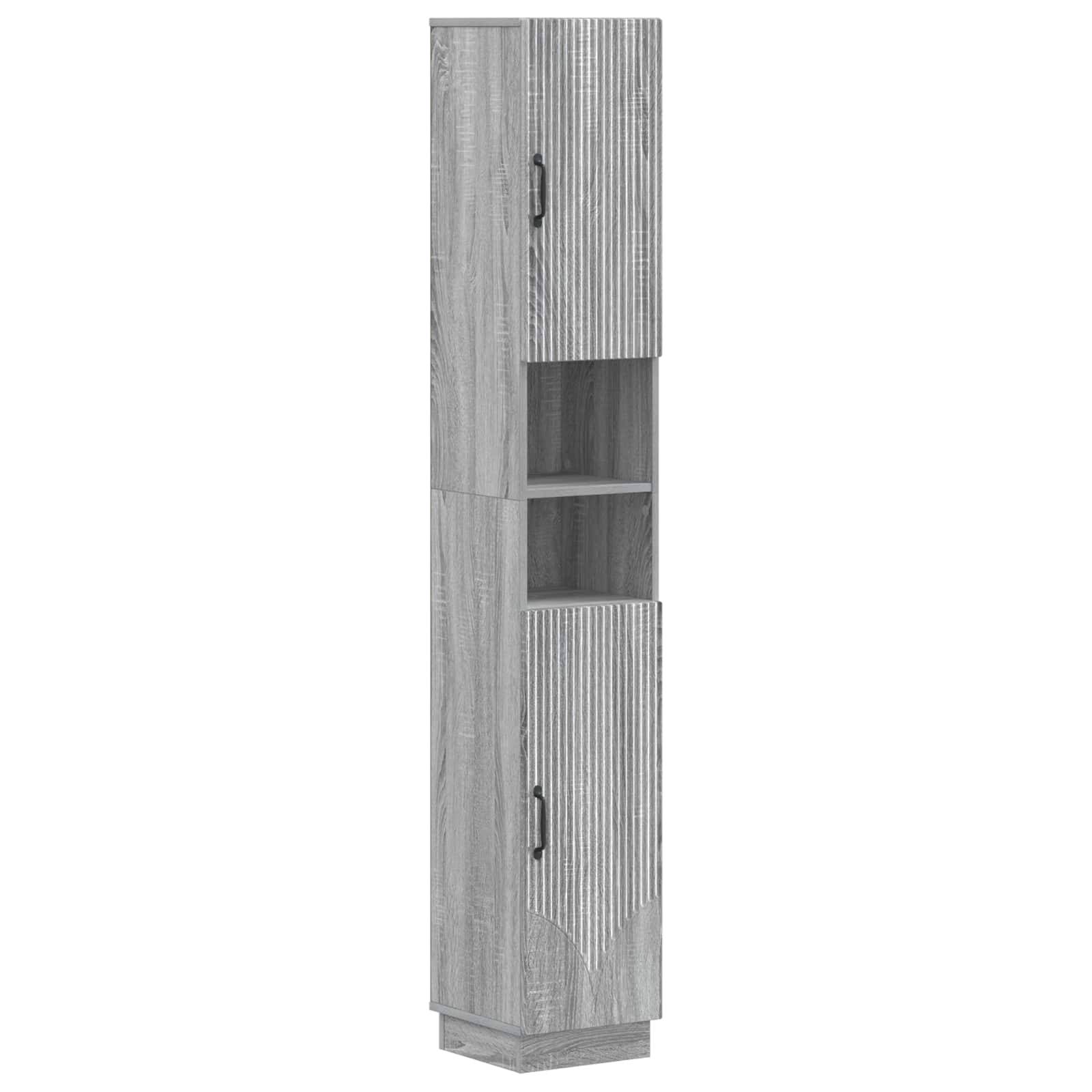 vidaXL 2-teiliges Badezimmer Schrank Set HOORN Sonoma-Grau