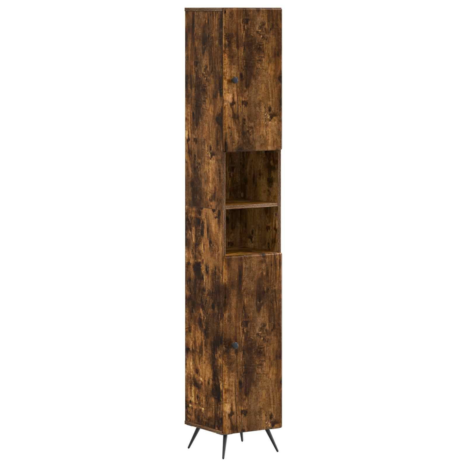 vidaXL 2-teiliges Badezimmer Schrank Set BREDA Raucheiche