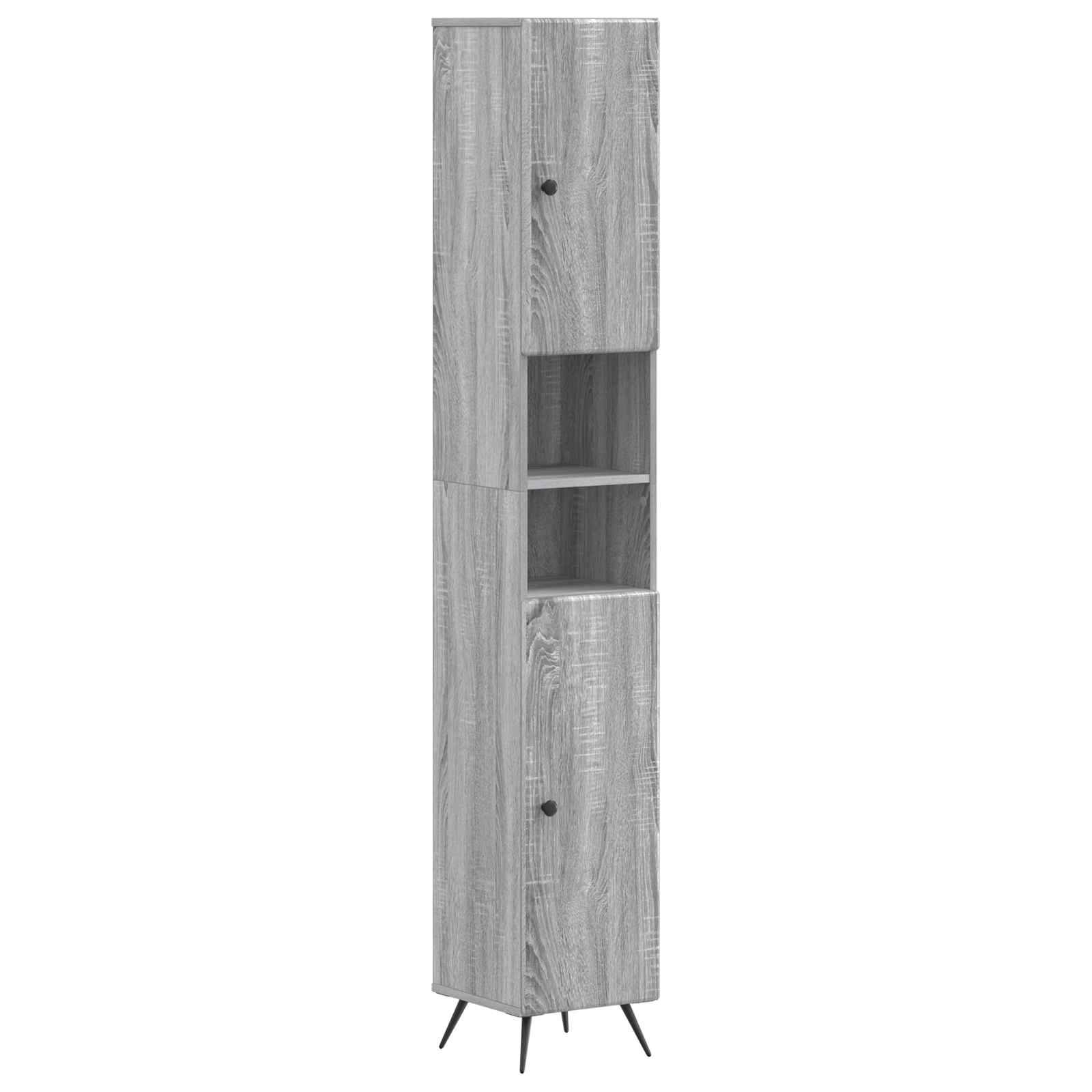 vidaXL 2-teiliges Badezimmer Schrank Set BREDA Sonoma-Grau