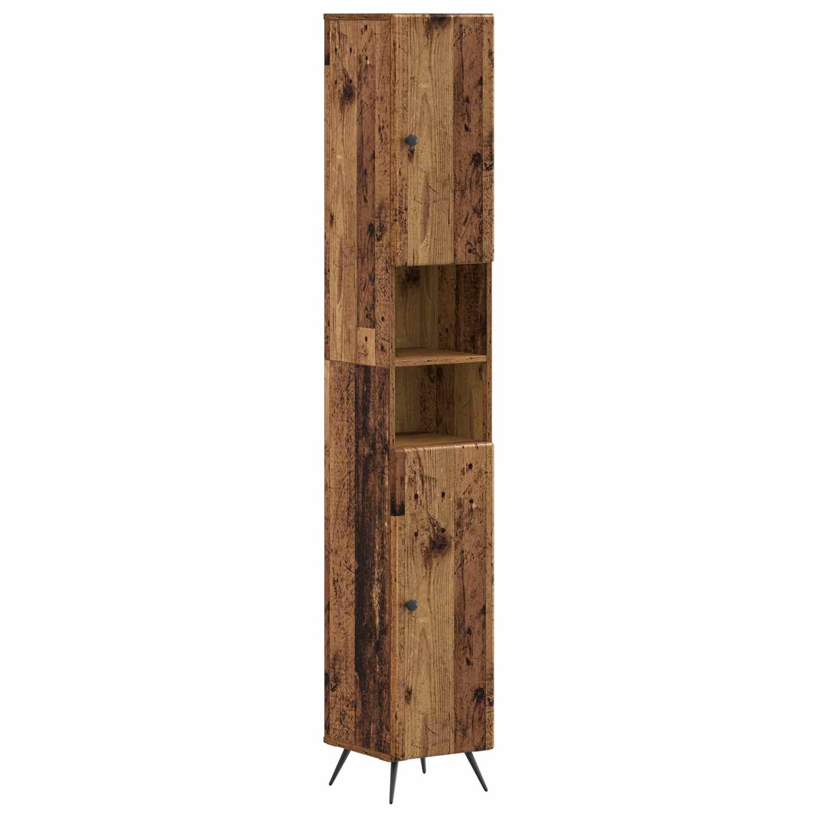vidaXL 2-teiliges Badezimmer Schrank Set BREDA Altholz Holzwerkstoff