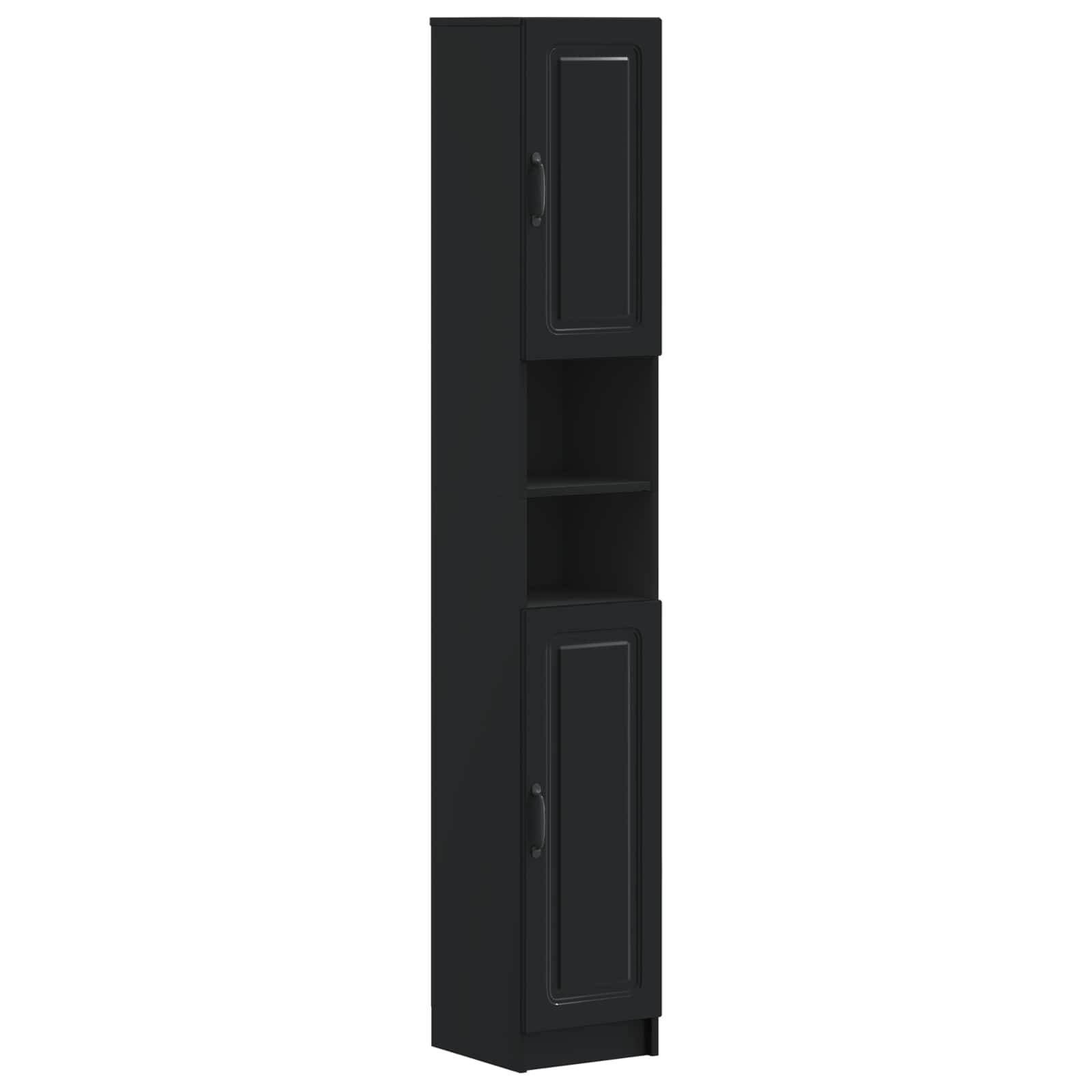 vidaXL 2-teiliges Badezimmer Schrank Set UTRECHT Schwarz Holzwerkstoff