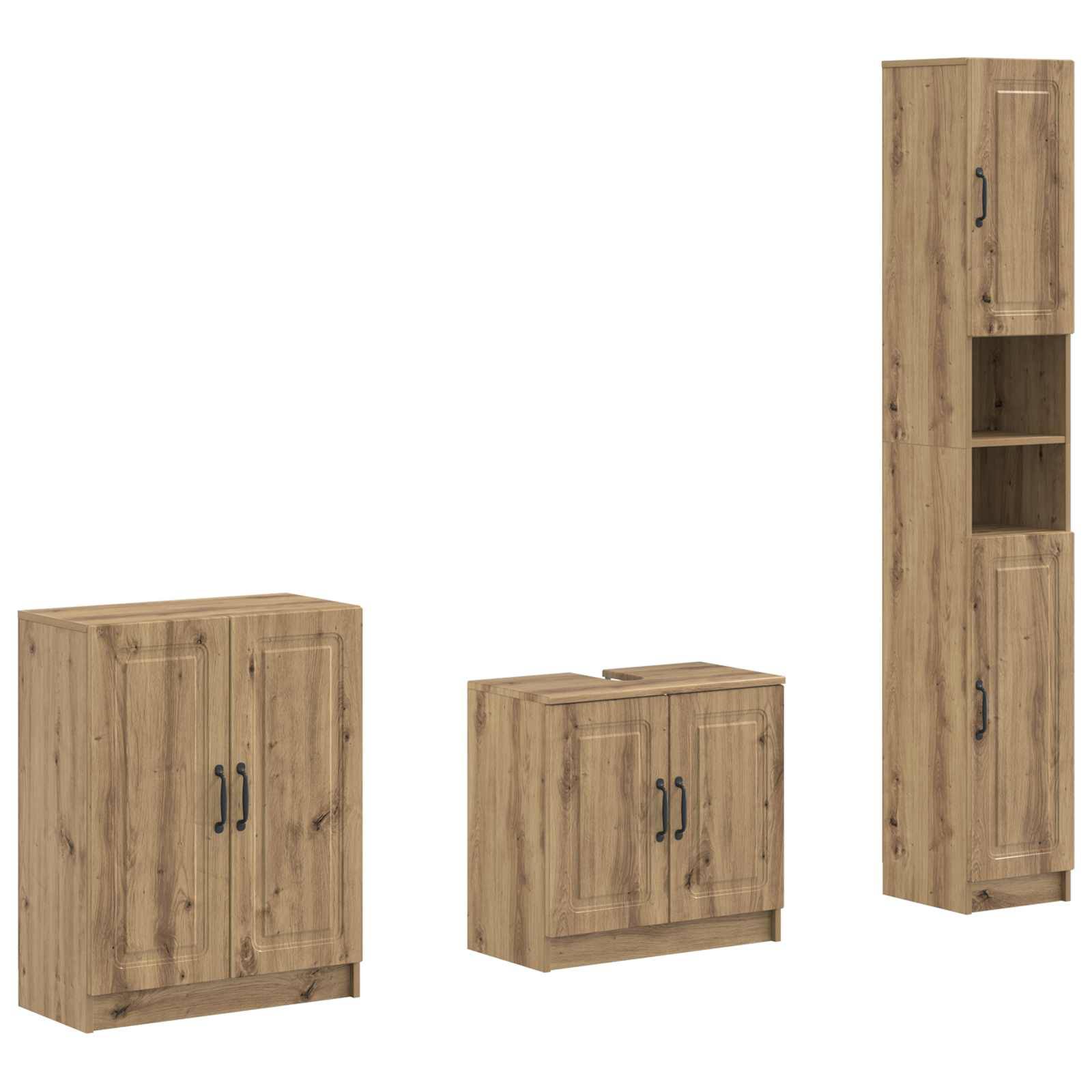 vidaXL 3-teiliges Badezimmer-Schranksystem UTRECHT Artisan-Eiche
